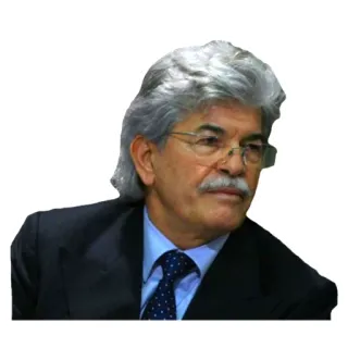 😔 мужчина, человек, политик, костюм, галстук, очки, седые волосы telegram sticker