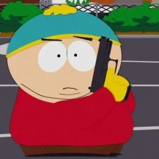☃ Eric Cartman South Park Eric Cartman, South Park, pistola, cartone animato, arma telegram sticker