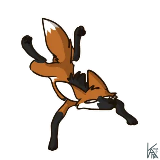 😑 volpe, animale, cartone animato, ballo telegram sticker