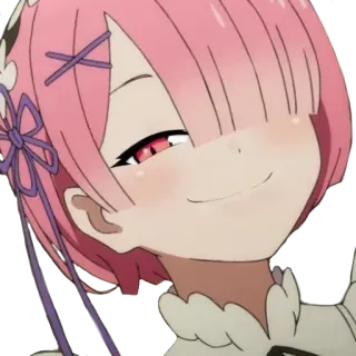 💖 Ram Re:Zero Аниме, Манга, Рам, Re Zero, Наклейка, Милый telegram sticker