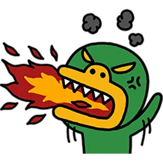 👿 дракон, огонь, злой, мультик, монстр, иллюстрация telegram sticker