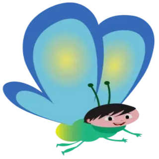Ⓜ️ Schmetterling, Animation, Cartoon, Figur, Kind whatsapp sticker