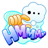 🤔 HMMM denken, hmm, überlegen, grübeln, Frage whatsapp sticker