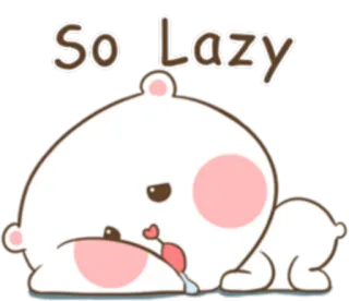 😞 So Lazy faul, niedlich, Bär, Cartoon, müde, schlafend, Faultier telegram sticker