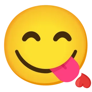 😝 อิโมจิ, ยิ้ม, ลิ้น, ความรัก, หัวใจ whatsapp sticker