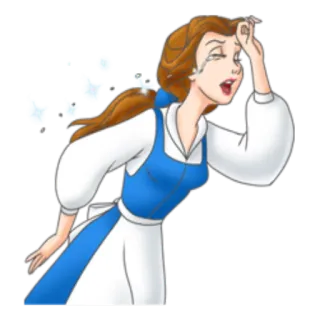 😥 Belle Beauty and the Beast ดิสนีย์, เบลล์, โฉมงามกับเจ้าชายอสูร, การ์ตูน, เจ้าหญิง telegram sticker