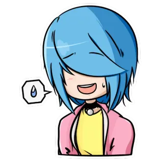 😅 O Anime, Cartoon, Süß, Kawaii, Schweiß, Choker telegram sticker