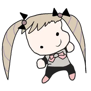 😊 Cartoon, Meisje, Leuk, Kawaii, Personage, Sticker telegram sticker