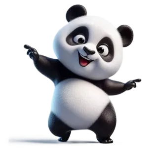 🌟 Panda, Lindo, Animal, Dibujo animado, Pegatina whatsapp sticker