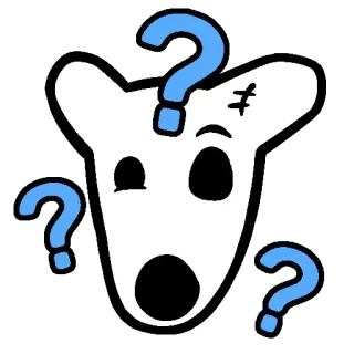 🤔 punto interrogativo, cartone animato, confuso, incertezza, bianco, blu telegram sticker