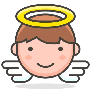 🌚 angelo, aureola, ali, carino, cartone animato, adesivo telegram sticker