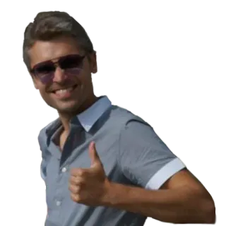 👍 Uomo, Pollice in su, Positivo, Approvazione, Successo, Ok telegram sticker