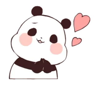 ❤ Cartoon, Panda, Schattig, Liefde, Harten telegram sticker
