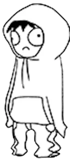 ☹ Kartun, Gambar, Hoodie, Sedih, Ekspresi telegram sticker