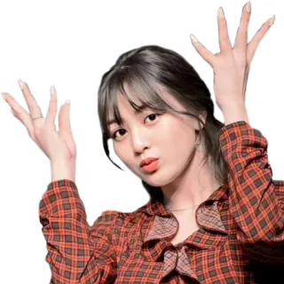 🤯 mulher, pessoa, flanela, retrato, coreano, pose telegram sticker