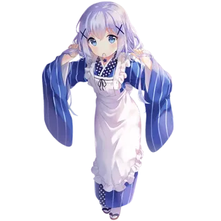 😗 애니메이션, 메이드, 귀여운, 소녀, 만화 telegram sticker