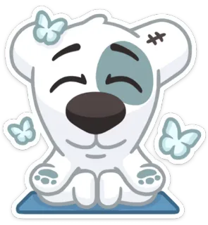🙇 perro, animal, dibujo animado, calmado, pacífico, lindo whatsapp sticker