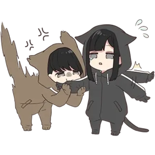 🌟 anime, cat, cute, cartoon, chibi, character, kawaii telegram sticker