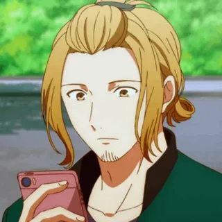 🎸 anime, male, character, blonde hair, smartphone telegram sticker