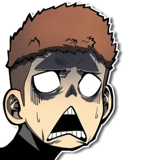 😱 scioccato, spaventato, anime, manhwa, cartone animato telegram sticker