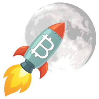 🚀 bitcoin, crypto, rocket, moon, investment, finance, cryptocurrency telegram sticker