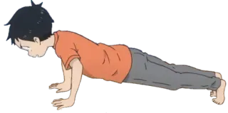 😎 Anime, Flexão, Exercício, Garoto telegram sticker