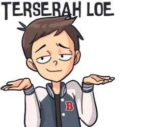 🙄 TERSERAH LOE Dessin animé, Personne, Homme, Haussement d'épaules, Indifférent, Décontracté telegram sticker
