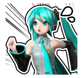 🏃‍♀ Hatsune Miku Anime, Vocaloid, J-Pop, Sänger, Süß, Kawaii telegram sticker
