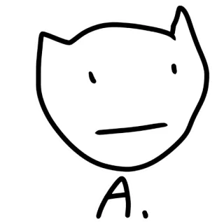 😶 A. cartoon, animal, cat, drawing, simple telegram sticker