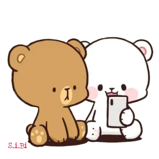 😊 熊, 牛奶, 摩卡, 可爱, 卡通, 动物 telegram sticker
