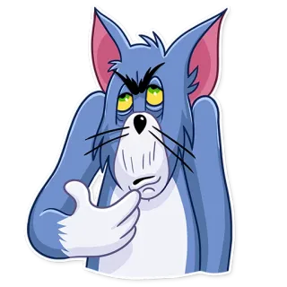 🤦‍♂️ Tom Cat Tom and Jerry cartoon, cat, sleepy, thinking, tired telegram sticker