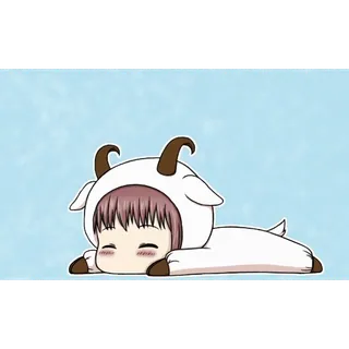 💤 chèvre, chibi, animal, mignon, sommeil, kawaii whatsapp sticker