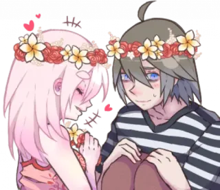 🤗 Anime, Pasangan, Cinta, Bunga, Imut telegram sticker