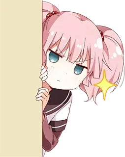 😐 Anime, ragazza, carina, sticker, chibi, capelli rosa telegram sticker