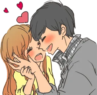 💑 casal, amor, romance, carinho, desenho animado, abraço telegram sticker
