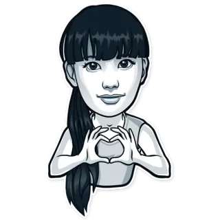 ❤ sticker, chica, corazón, amor, dibujo, lindo telegram sticker