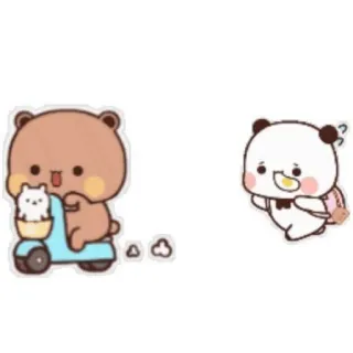 🏃‍♂ orso, carino, animale, scooter, panda telegram sticker