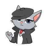 👌 chat, détective, doigt d'honneur, animal, dessin animé telegram sticker