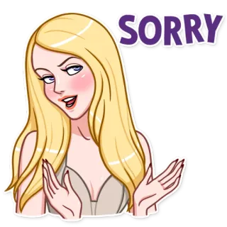 👐 SORRY Frau, blond, Entschuldigung, Entschuldigung, Cartoon telegram sticker