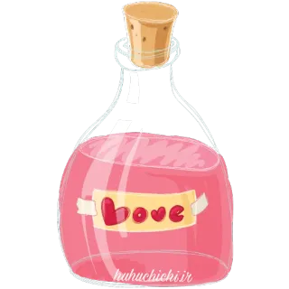 💞 love liebe, flasche, trank, rosa, herz, glas, süß telegram sticker