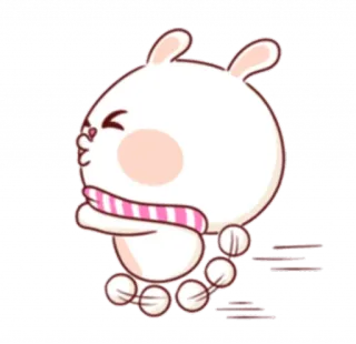 🏃‍♀ niedlich, Hase, Cartoon, Tier, kawaii telegram sticker