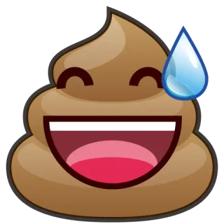 😅 какашка, эмодзи, счастливый, пот, милый, смешной whatsapp sticker