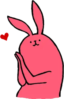 😍 Hase, Häschen, süß, Herz, Tier, Cartoon whatsapp sticker