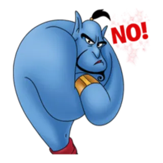 😔 Genie Aladdin NO! Dschinn, Aladdin, Nein, Uneinigkeit, Ablehnung whatsapp sticker