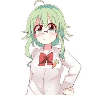 🤓 Anime, Mädchen, Brille, Süß, Karotte, Kawaii telegram sticker