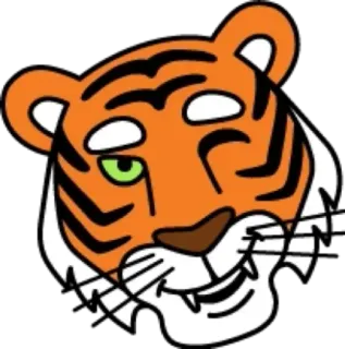 😉 tigre, animale, cartone animato, gatto, arancione, carino, illustrazione whatsapp sticker