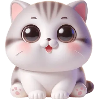 Милый котик @Nyasticks telegram stickers