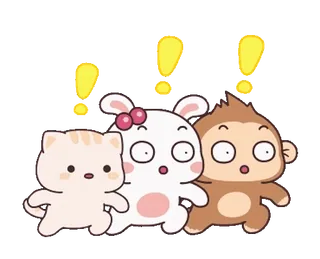🌵 gato, conejo, mono, lindo, animales, kawaii telegram sticker