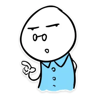 😒 Cartoon, Figur, Zeigen, Brille, Illustration, Aufkleber whatsapp sticker