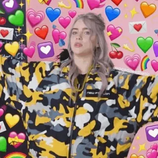 🌊 Billie Eilish Billie Eilish, piosenkarka, serca, estetyka, gwiazda pop telegram sticker